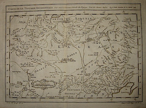 Bellin Jacques-Nicolas (1703-1772) Carte de la Tartarie occidentale... 1749 Parigi 